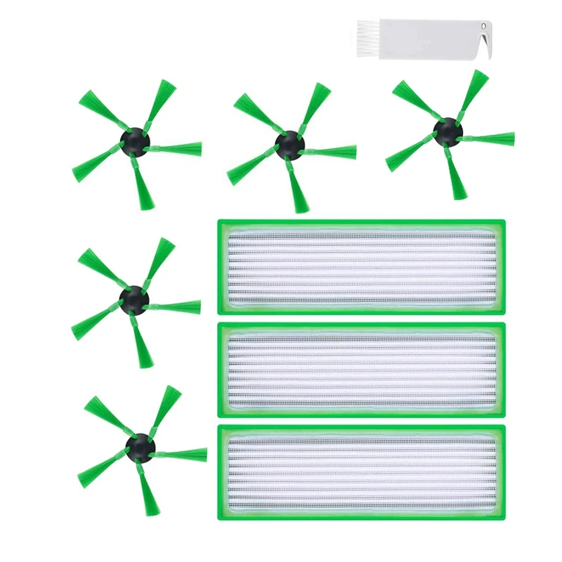 

9 шт., запасные части для робота-пылесоса Vorwerk Kobold Vr200, Сменный фильтр, боковые щетки