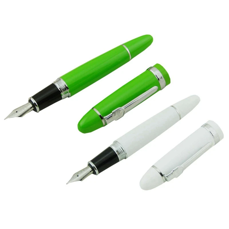 Jinhao 2 шт. 159 авторучка Студенческая специальная белая и серебристая отделка
