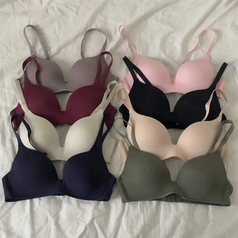 Бюстгальтер женский без косточек тонкое нижнее белье с чашками пуш ап для