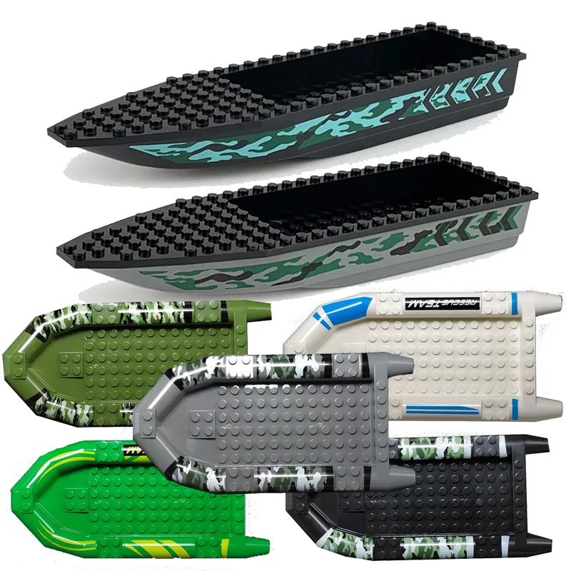 

7Pcs Military series World War II accessories inflatable boat scene accessories Building Blocks Bricks Toys Gifts