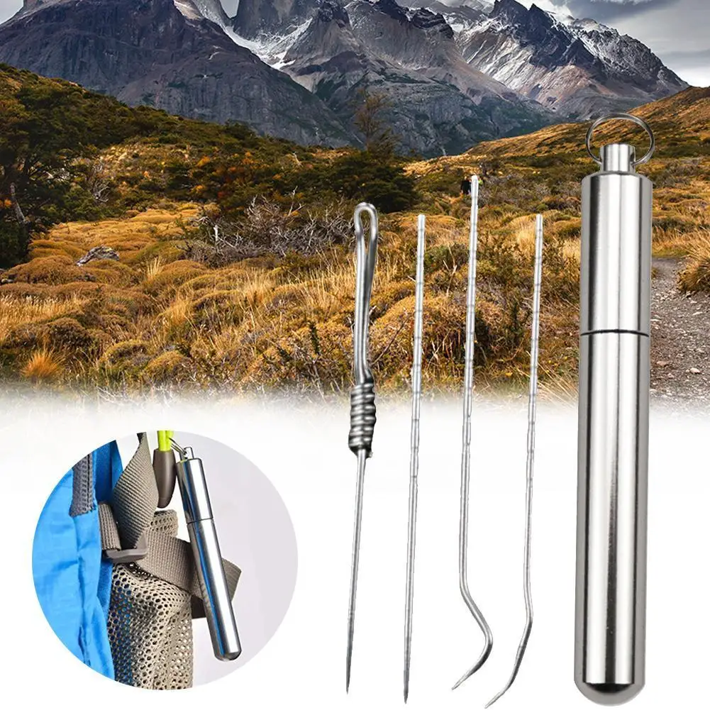 

Outdoor Portable Set Steel Tooth Picking Tool Toothpick Storage Tube Set Portable Oral Care Set