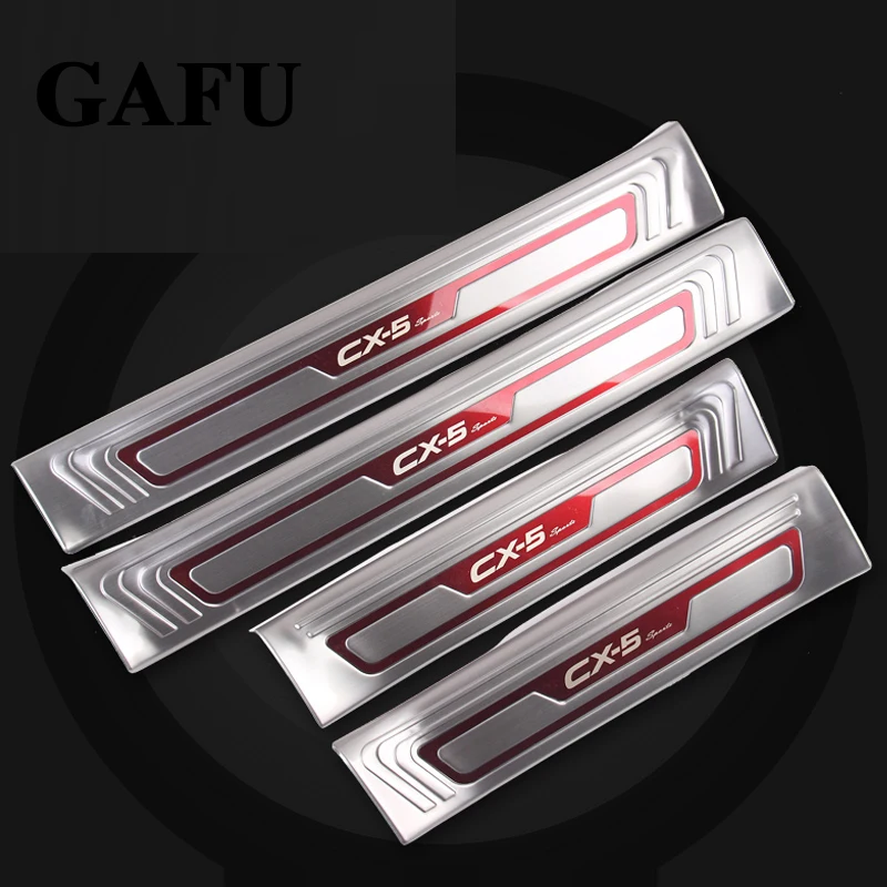 4 шт. защитная Накладка на порог двери для Mazda cx5 cx 5 2018 2019 2020|scuff plate|stainless steel scuff platesill