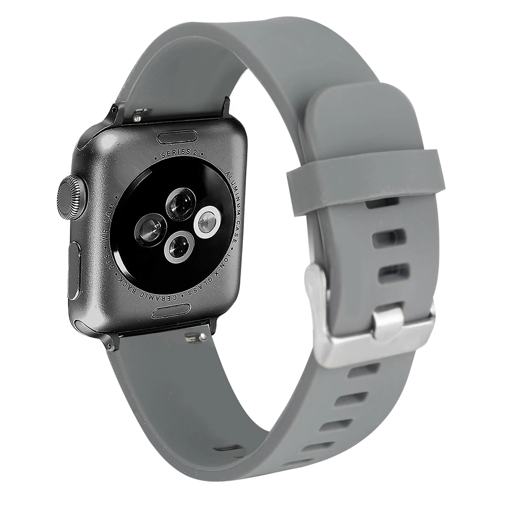 Ремешок силиконовый для Apple Watch Series 1/2/3/4 38/42 мм | Наручные часы