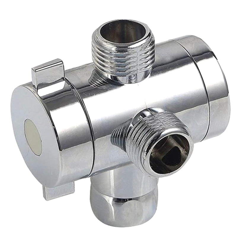 

2Pcs 3 Way T Shape Adapter Connector for Angle Valve Hose Bath Shower Faucet Arm Toilet Diverter Hose