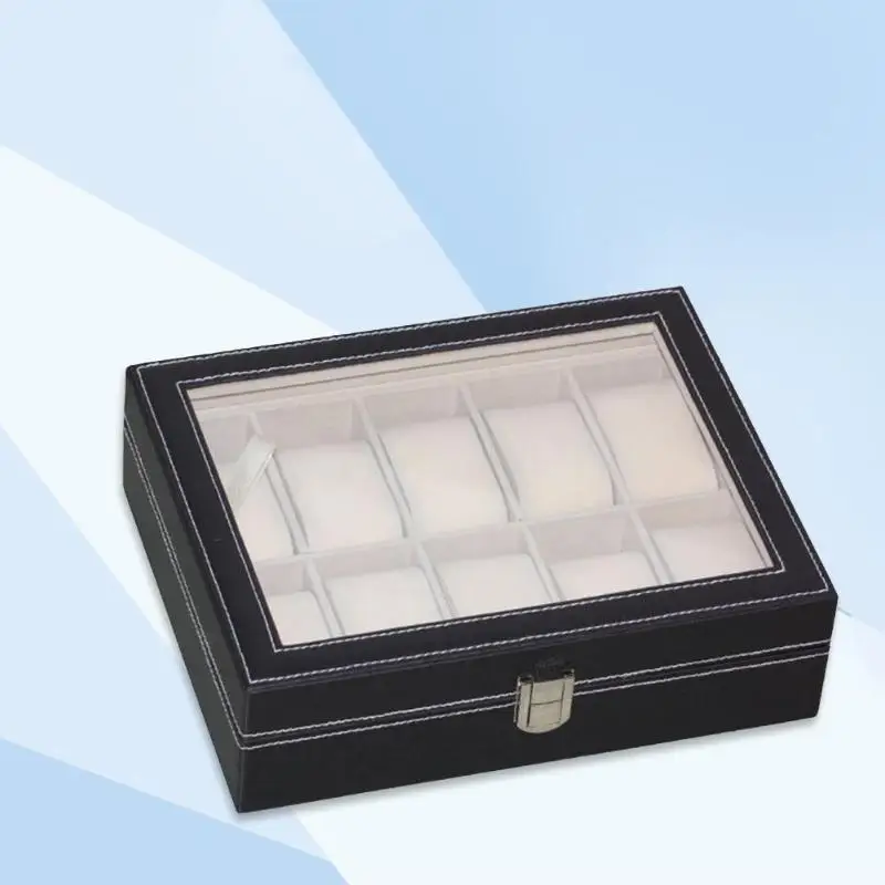 Шкатулка для хранения часов из ПУ кожи на 10/12 ячеек | Наручные часы