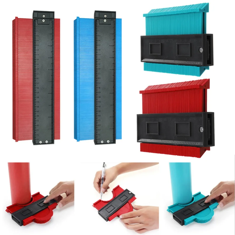 

5/610 inch Contour Profile Gauge Tiling Laminate Tiles Edge Shaping Wood Measure Ruler ABS Contour Gauge Duplicator