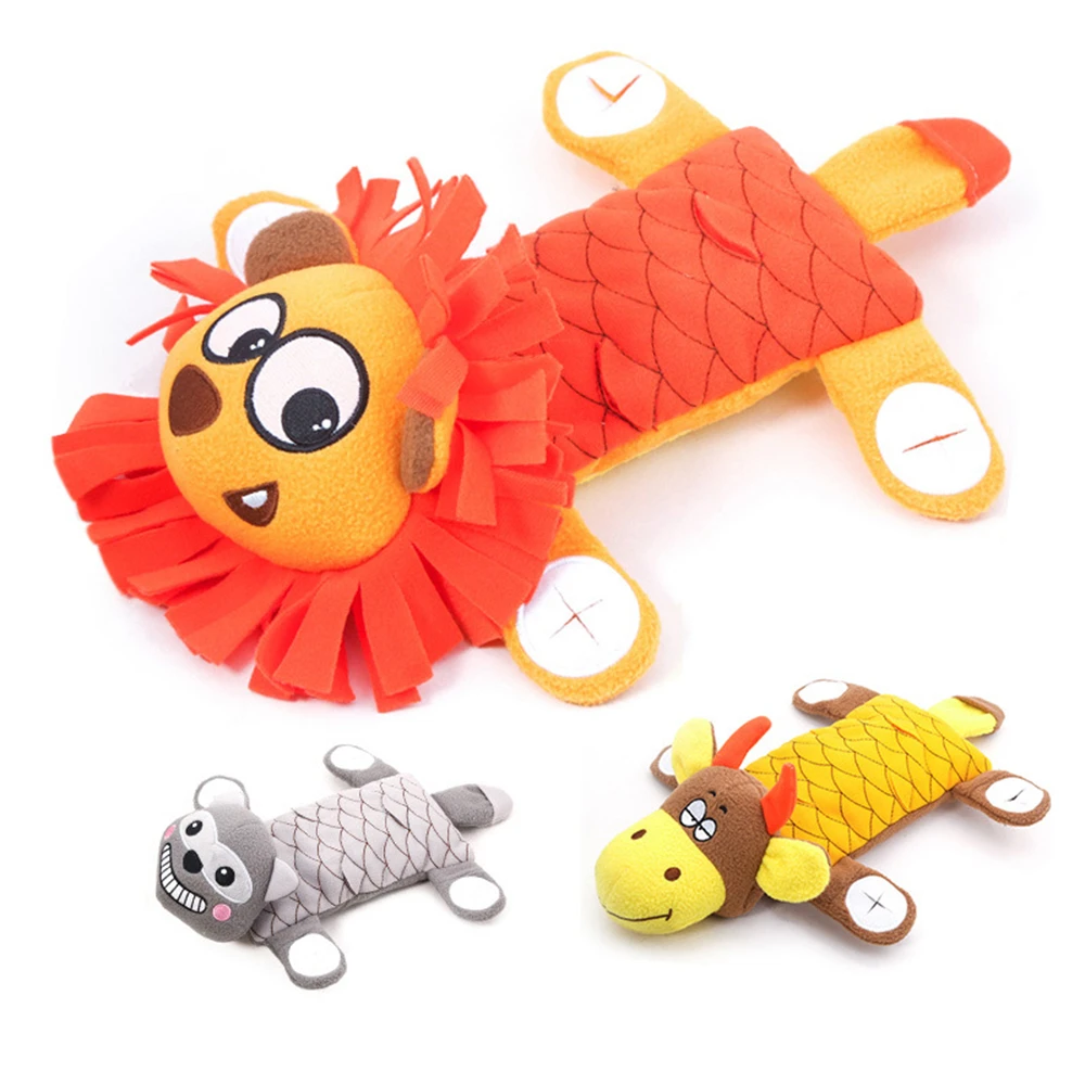 Собака игрушки пищащие плюшевые животные обезьяна Лев бык форма собака моляр