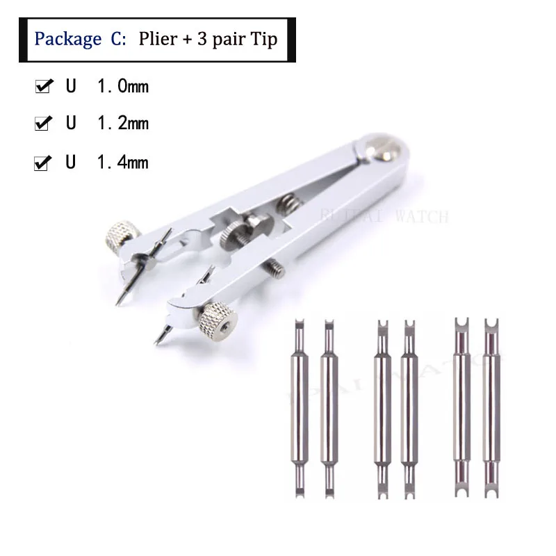 Set C for RLX OMG Часовые щипцы для браслета, стандарт 6825, пружинный инструмент для снятия ремешков, инструмент для ремонта Rlx/OMG/IWC, все часы - Цвет: Set C for RLX OMG