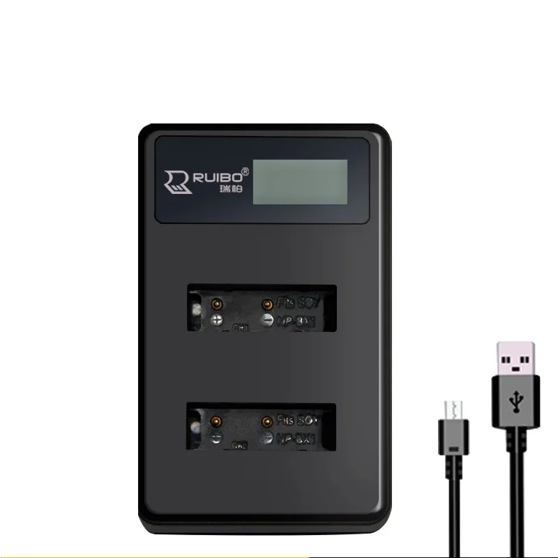 

USB-зарядное устройство для двух аккумуляторов, с ЖК-дисплеем