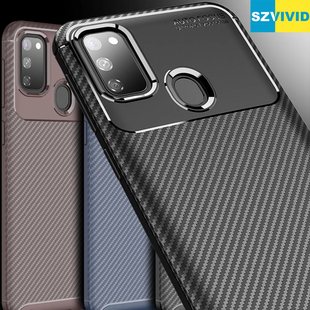 Чехол из углеродного волокна для Samsung Galaxy M30s TPU силиконовый защитный