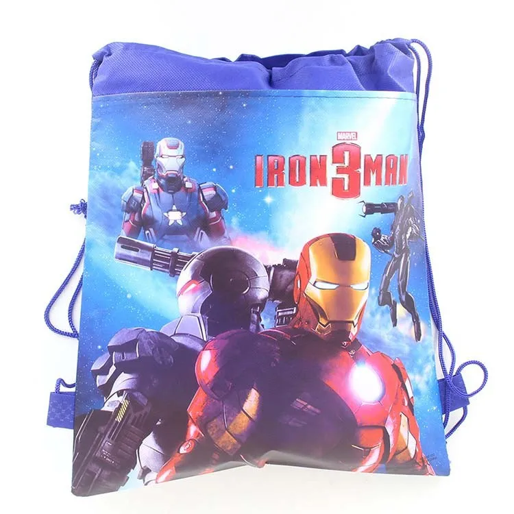 IronMan-drawingbag1 1 шт./лот Дисней замороженные MIinnie Микки Маус София украшение для торта на день рождения на тему "Лошадки карусели" Детская сумка на подарок обувь сумки школьный портативный рюкзак - Цвет: IronMan-drawingbag1