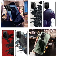 horror crow phone case for xiaomi poco x3 pro nfc f3 gt m3 for gt crowes carcasa funda soft tpu