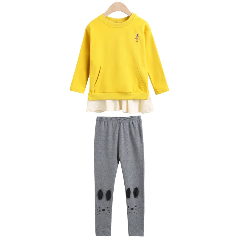 Спортивный костюм для девочек кофта и леггинсы комплект одежды из 2 предметов на