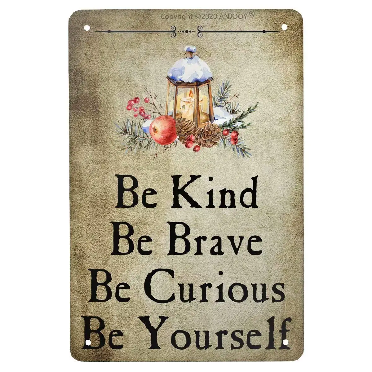 

Metal Tin Signs - Be Kind Be Brave Be Curious Be Yourself - Retro Plaque Poster for Cafe Home Bar Pub Coffee Beer Kitchen