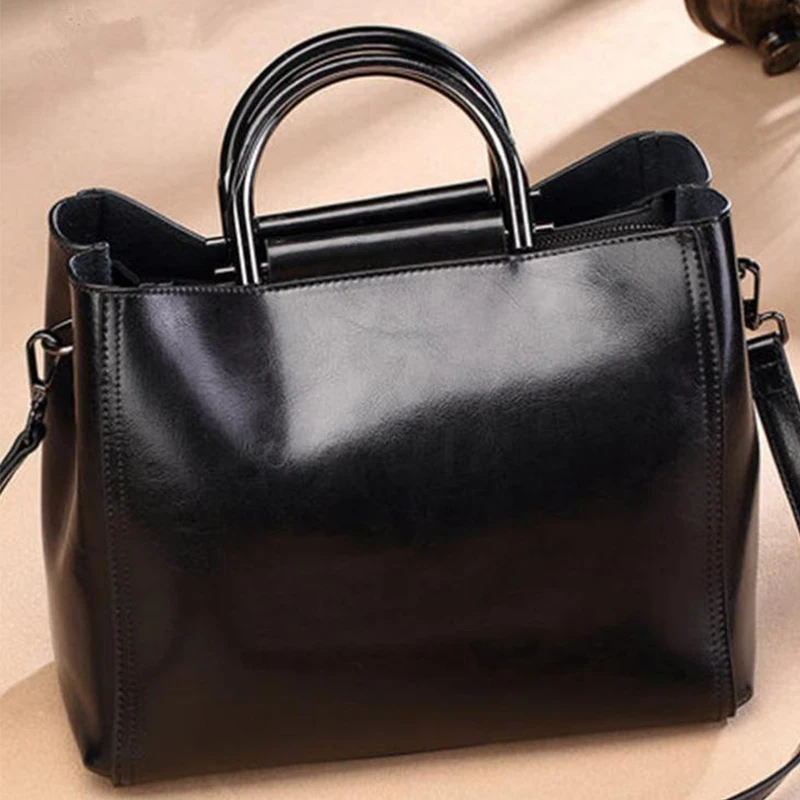 

New Arrival Oil Wax Dark Green Handbags Fashion Genuine Leather Waterproof Womens Shoulder Bag Messenger Crossbody Bag