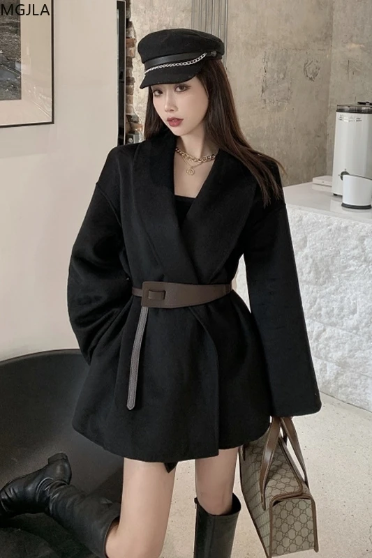 

Woolen Jacket Women's Fall/winter All-match Explosive Suit 2020 New Black Mid-length Small Woolen Coat Coats and Jackets Women