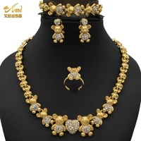 indian jewelery set bridal necklace sets for women cartoon earrings rings african bracelet accessories wedding bridesmaid gift