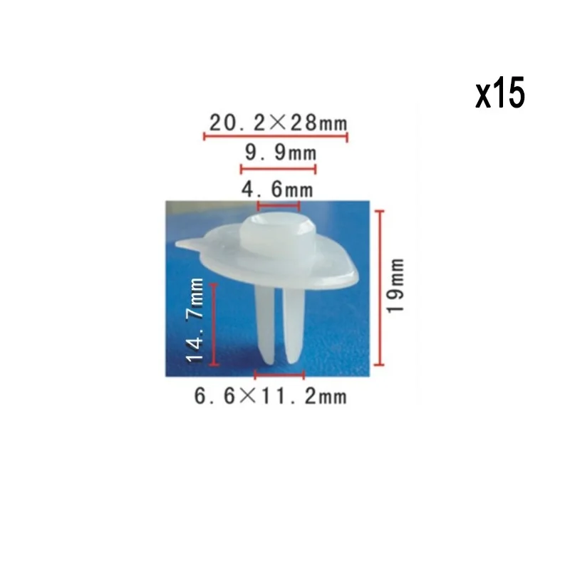 

15pcs Nylon Fit Acura For Honda OE#71144-SR3-A00 Bumper Side Grommet Clip Fastener