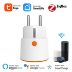 Смарт-розетка Tuya ZigBee 3,0, 16 А, с голосовым управлением