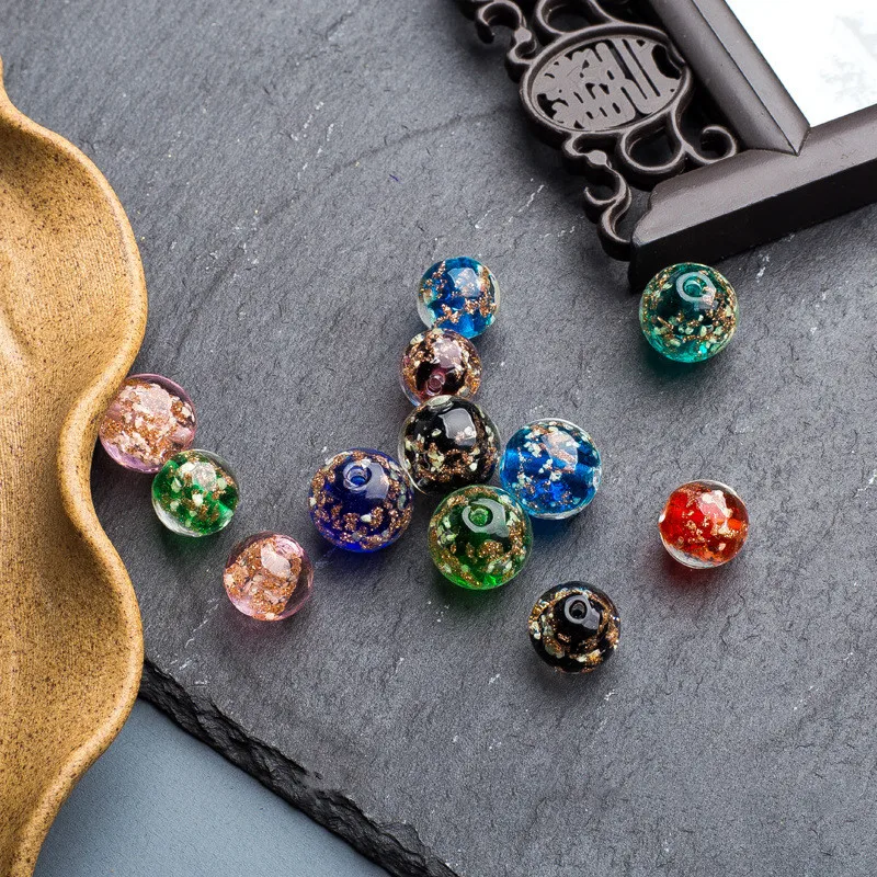 

10 шт., цветные глянцевые бусины