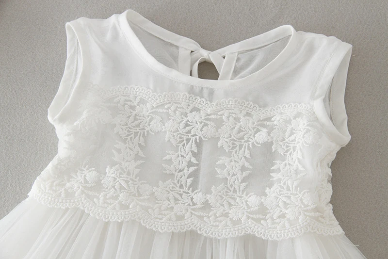 Платье для маленьких девочек белое кружевное платье пачка первого дня рождения