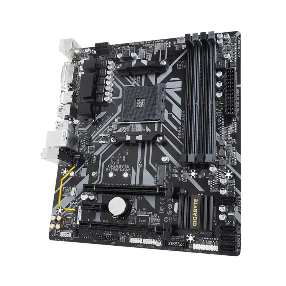 Материнская плата Gigabyte GA-B450M DS3H Socket AM4 AMD B450 4xDDR4-2933 DVI-D | Компьютеры и офис