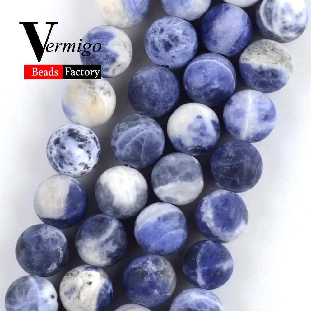 

Natural Gem Dull Polished New Sodalite Minerals Stone Beads For Jewelry Making 4-12mm Round Beads Diy Bracelets Necklaces 15''