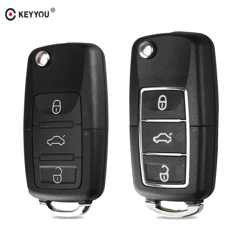 KEYYOU откидной Складной автомобильный ключ для Volkswagen Vw Jetta Golf Passat B5 B6 Beetle Polo Bora Caddy MK5 Skoda 3 кнопки дистанционного управления чехол
