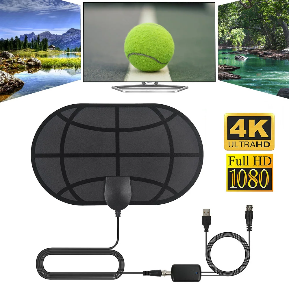 

Антенны 4K для цифрового телевидения, комнатная антенна с радиусом действия 980 миль, комнатная антенна для HD ТВ-радиуса, активная антенна для ...