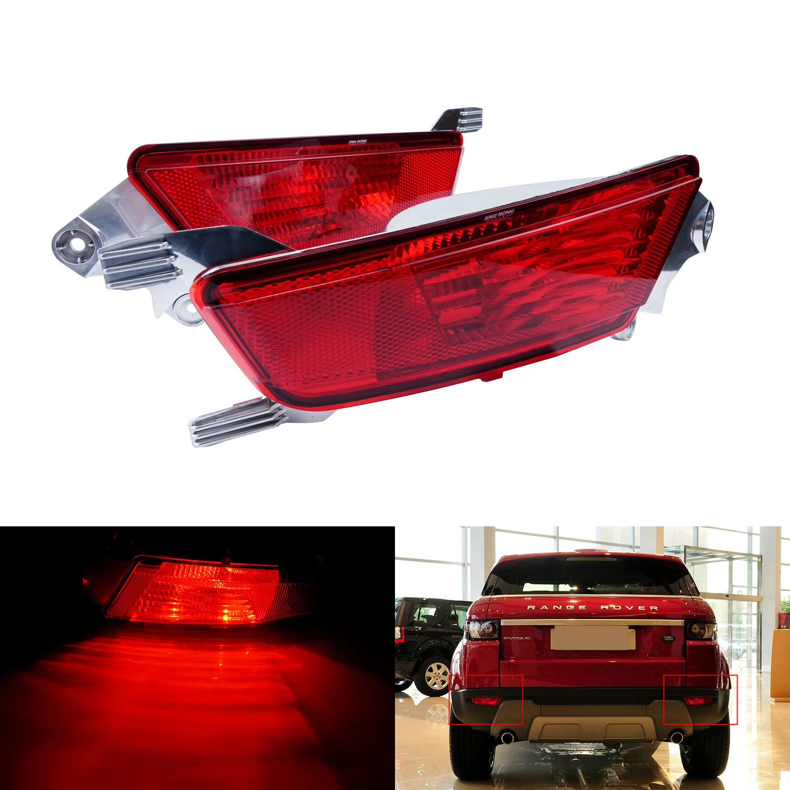 Пара противотуманных фар ANGRONG для заднего бампера отражатель противотуманные