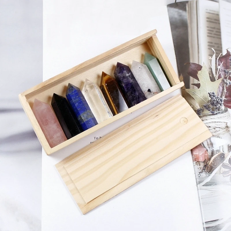 8 шт./компл. подарки с натуральными кристаллами лечебная кристальная палочка в