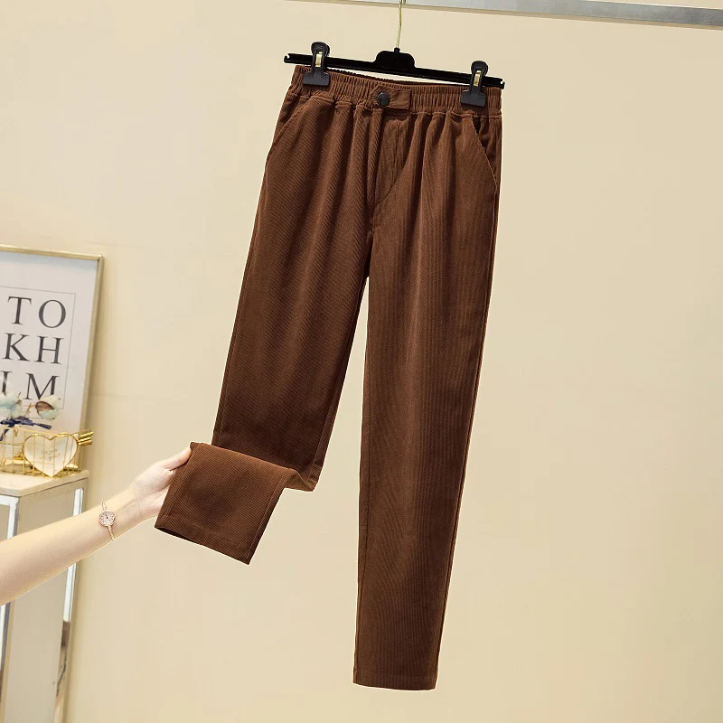 Женские вельветовые брюки JMPRS с высокой талией винтажные корейские однотонные