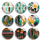 Ручной работы джунгли лесных листьев Кемпинг Stay Wild Круглый Фото Стекло кабошоны демо с плоской задней частью 