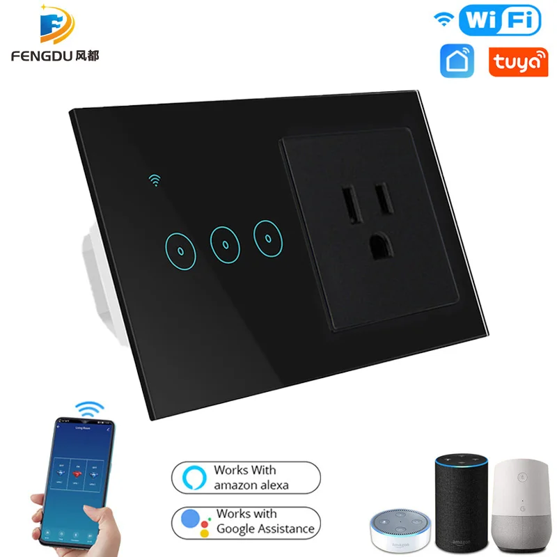 Tuya Smart переключатель Wi Fi светильник сенсорный экран умный дом 146 штепсельная