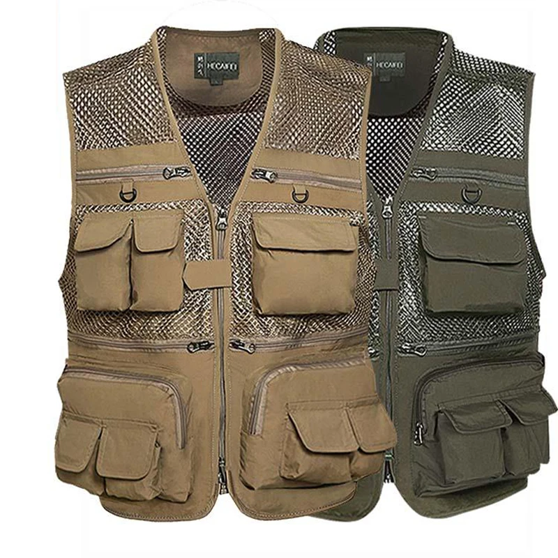 

Vest Men's Summer Outdoor Tactical Waistcoat Multi-pocket Mesh Military Cargo Sleeveless Jacket Photographer Casual Work Coat