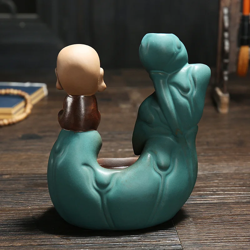 

Pond Incense Burner Holder Backflow Lotus Ceramic Aroma Burner Incense Sticks Smoke Fountain Incienso Quemador Zen Deor BI50IB