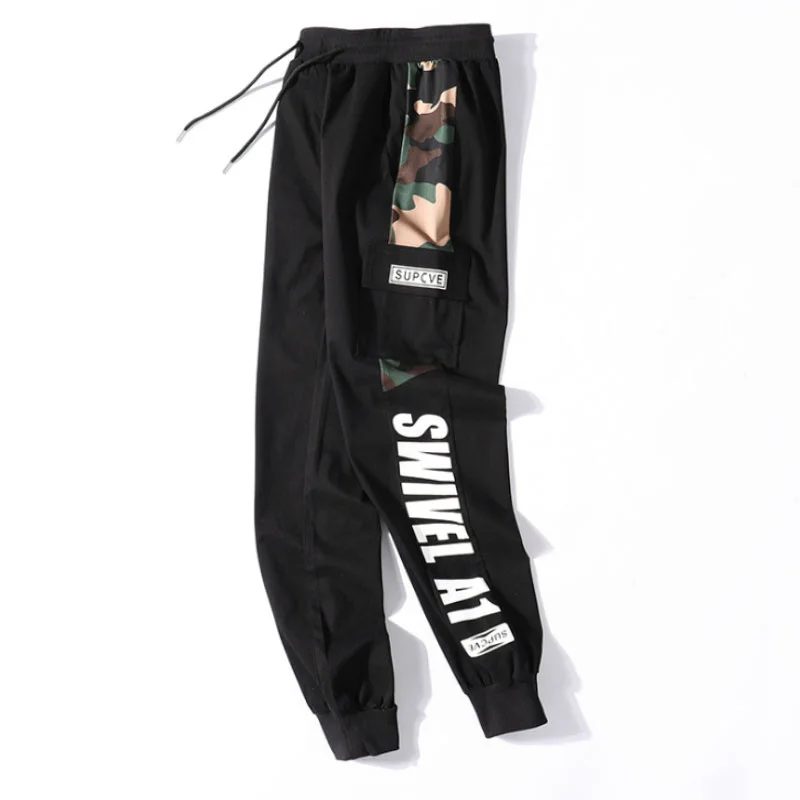 

Large Size Men's Sports Pants Fashion 2021 Cotton 8XL 9XL Cargo Sweatpant Husband Black Joggers Side Pocket Knitted Trouser Male