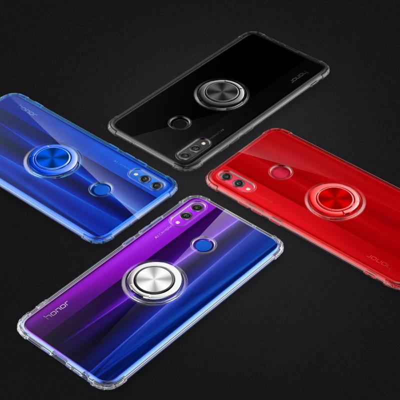 Для huawei Honor 8X чехол Honor8X бизнес с кольцом для пальцев магнетизм держатель прозрачный чехол для huawei Honor 8X чехол для телефона