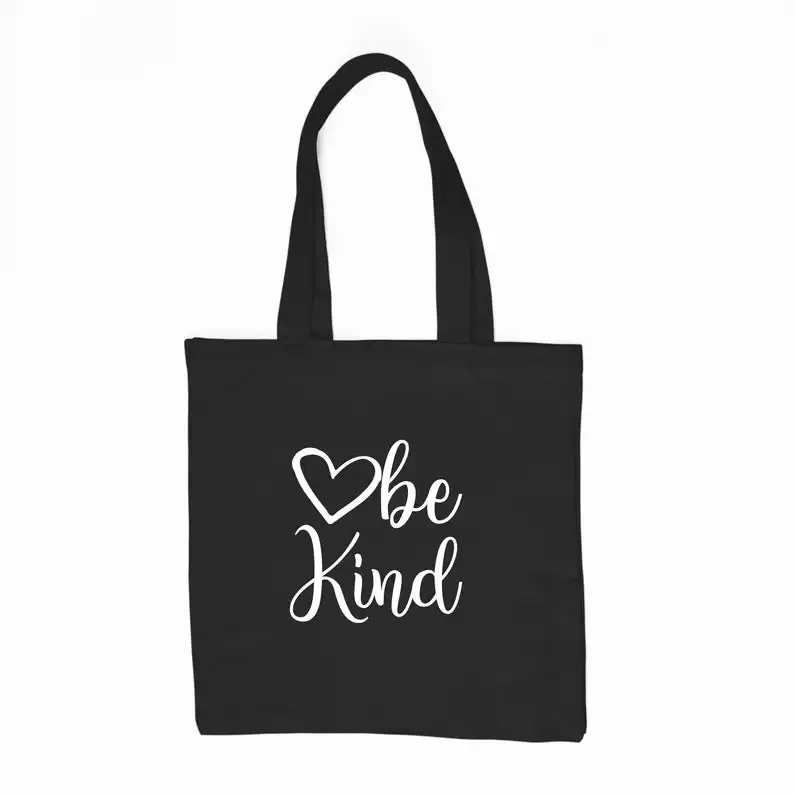 

Be Kind Tote Bag Choose Kindness Reusable Shopping Tote Bag Hipster Christian baptism handbag with zipper slogan drop shipping