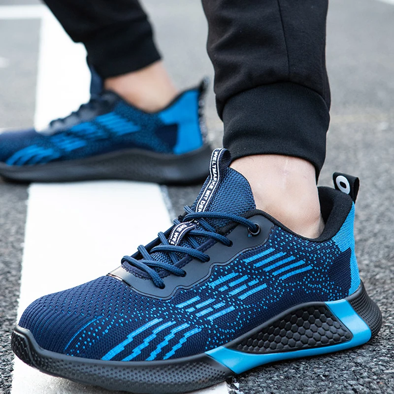 

Men Safety Shoes Anti-puncture Work Sneakers Men Boots Indestructible Work Shoes Anti-smash Steel Toe Shoes Security Footwear