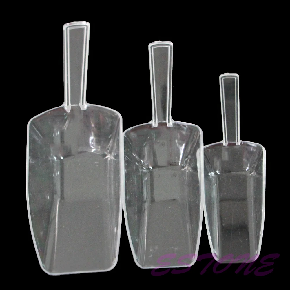 

3pcs Bar Buffet Wedding Ice Sugar Sweet Candy Favor Party Clear Plastic Scoops