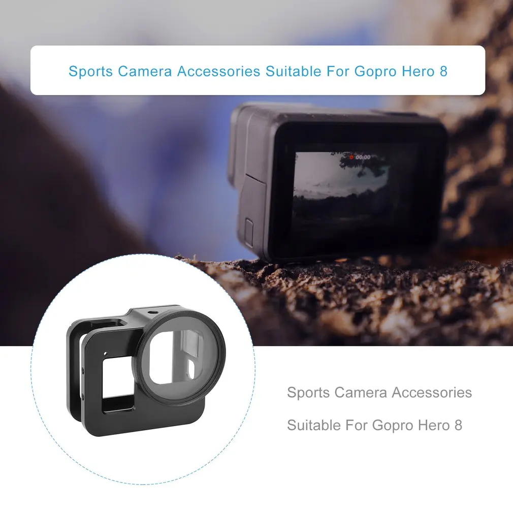 Защитный чехол из алюминиевого сплава для GoPro Hero 8 черная металлическая рамка