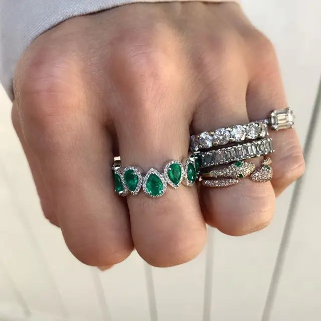 Новое поступление 2021 классическое обручальное кольцо Tear Drop Радужное красочное