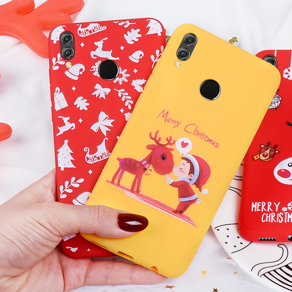 2020 Case For Huawei Honor 9X Pro 10 Lite 20 8X Silicone Cover Capa P30 P20 Christmas Cartoon Santa Snowman |