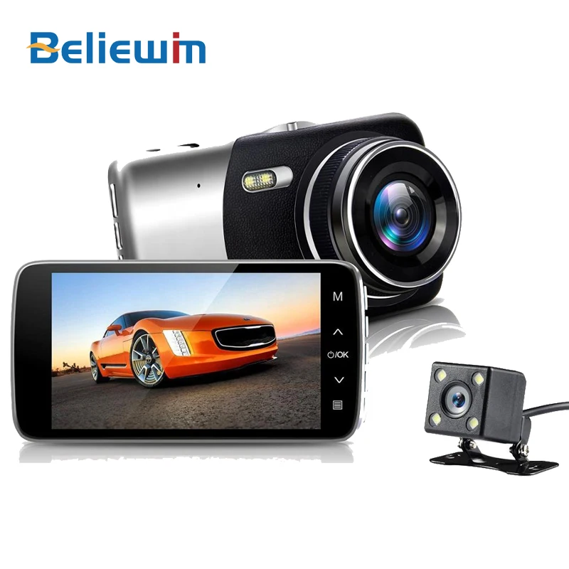 Автомобильный мини видеорегистратор 4 дюйма Full HD 1080P двойной объектив авто ночное