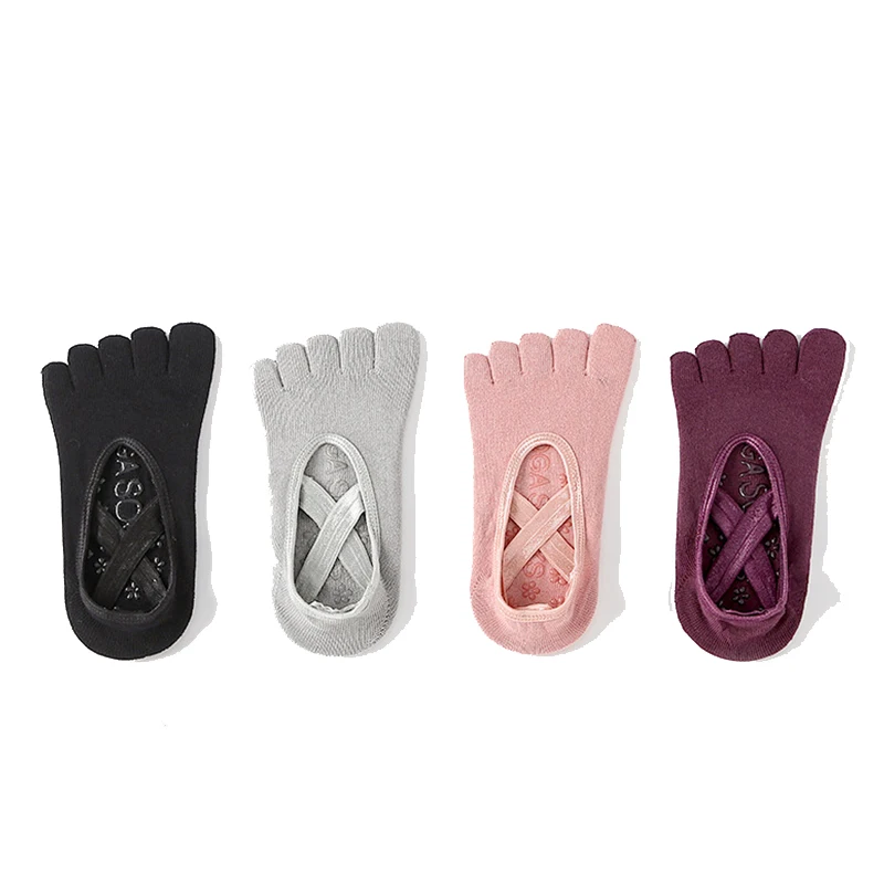 

Yoga Pilates Fashion Socks Five Fingers Socks Silica Gel Socks Exercise Socks Dance Slippers Strapping Non-Slip Glue 4 Colors