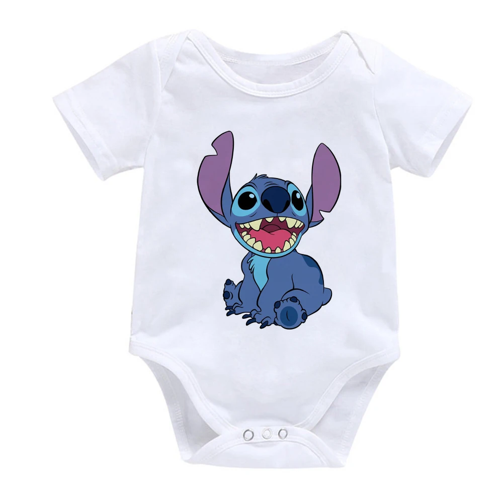 Newborn Baby Summer Rompers Infant Bodysuits Short Sleeve Jumpsuit Cartoon Lilo & Stitch ropa bebe Baby Boy Girl Clothes