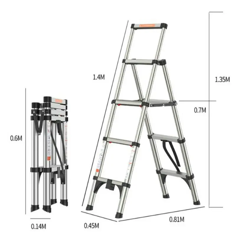 

Многофункциональная Складная Бытовая Лестница в елочку, 1,4 м, алюминиевый сплав, телескопическая лестница, строительная декоративная проек...