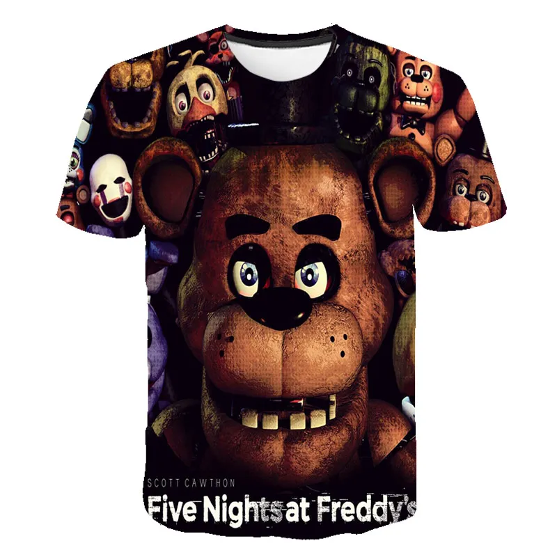 

3D Five Nights at Freddy T-Shirts High Quality Children tshirts Boys/Girls Clothes Kid's T Shirt Kpop FNAT Cartoon anime Tees