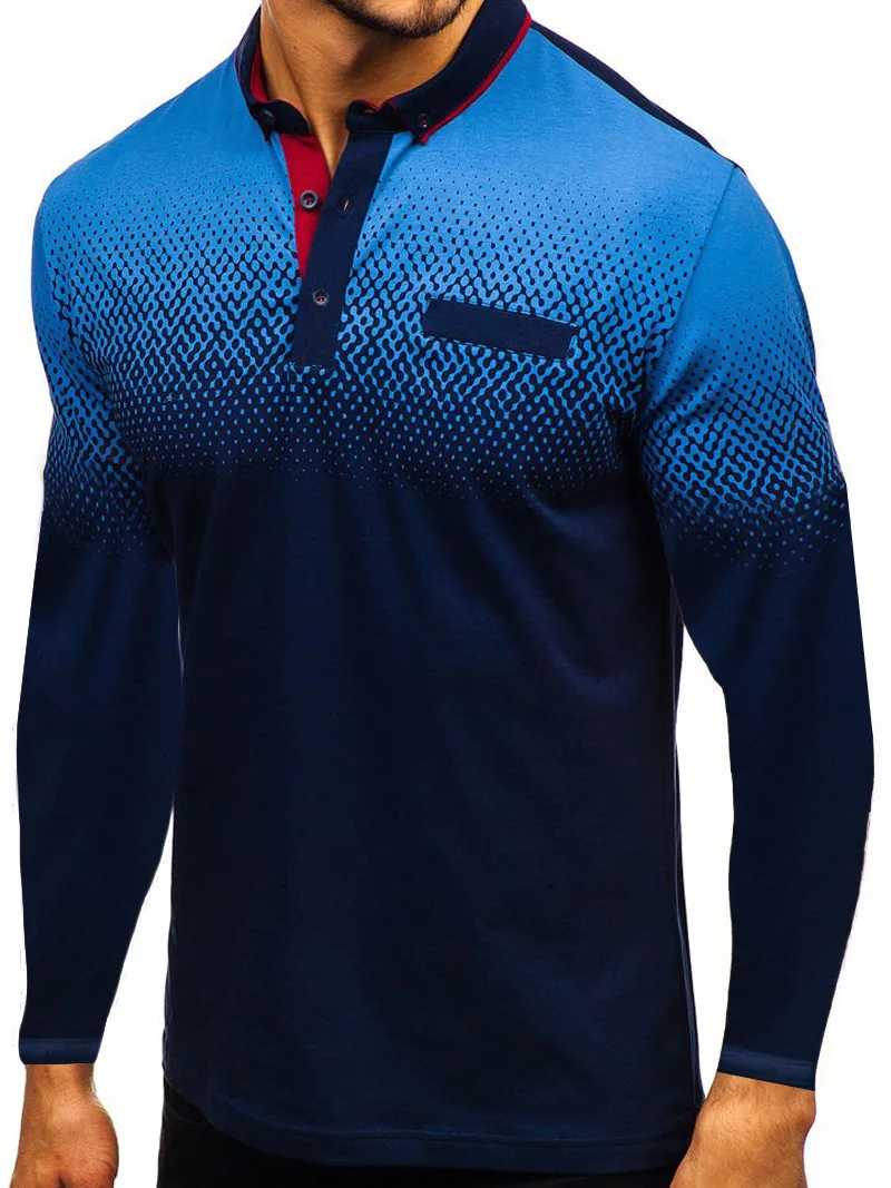 

Men's Polo Summer 3D Printed Long-sleeve T-shirt Polo Men